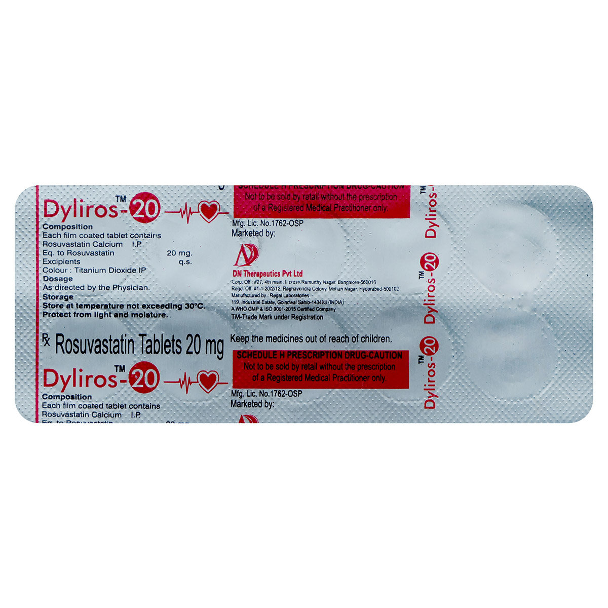Dyliros-20 Tablet 10's, Pack of 10 TABLETS Dyliros-20 Tablet 10's, Pack of 10 TABLETS