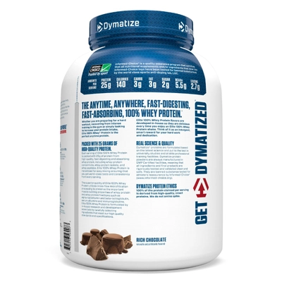 Dymatize Elite 100% Whey Protein Rich Chocolate Flavour Powder, 5 lb, Pack of 1