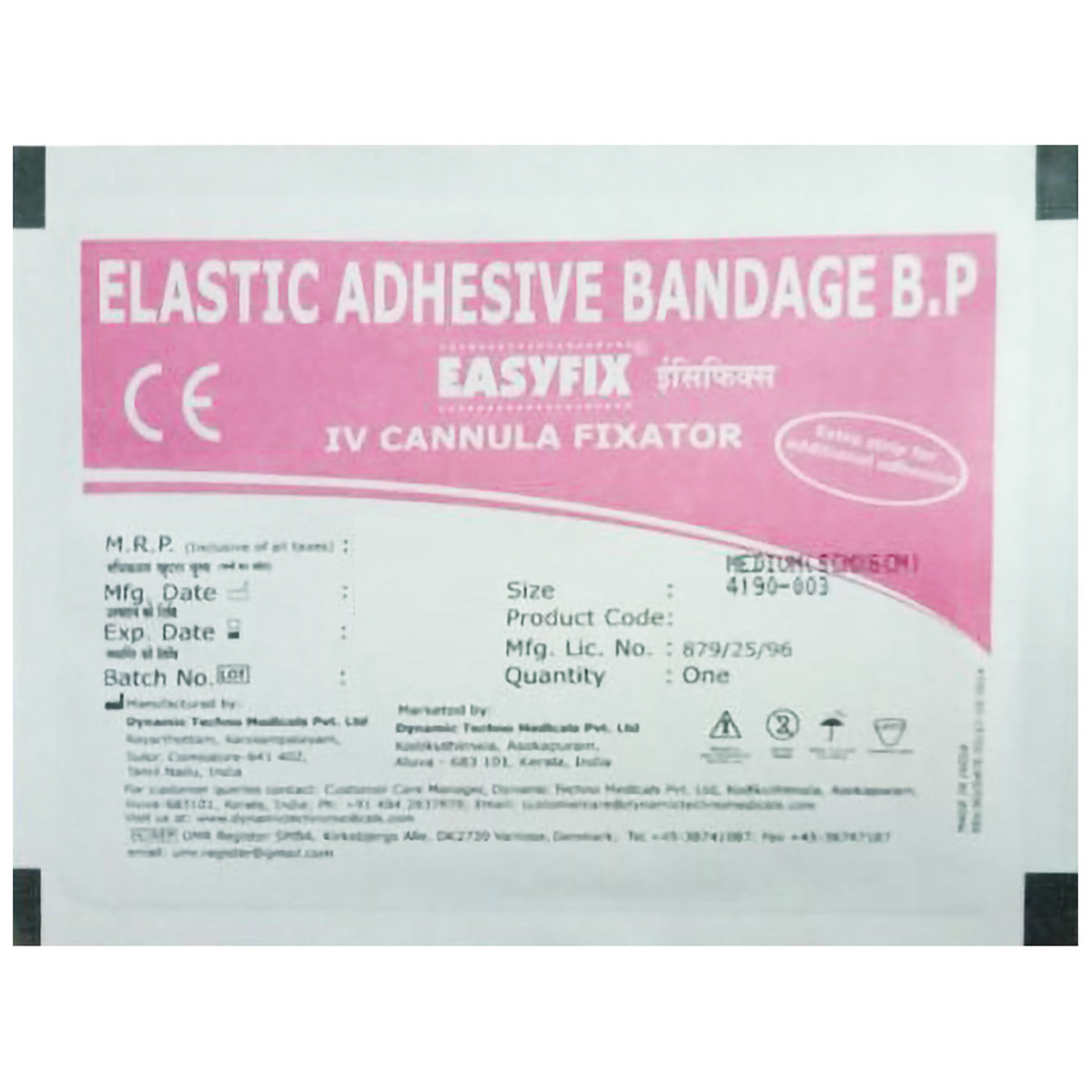 Dynamic Easy Fix Elastic Adhesive Bandage Medium, 1 Count, Pack of 1 Dynamic Easy Fix Elastic Adhesive Bandage Medium, 1 Count, Pack of 1