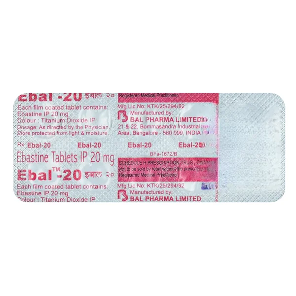 Ebal-20mg Tablet 10's, Pack of 10 TabletS