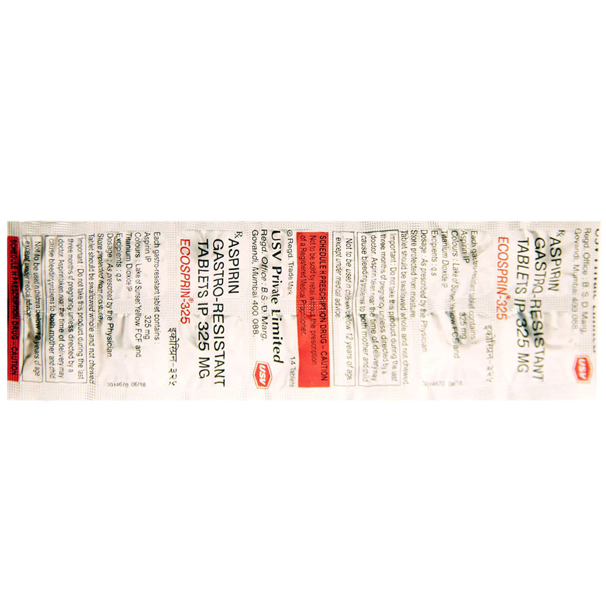 Ecosprin-325 Tablet 14's, Pack of 14 TABLETS Ecosprin-325 Tablet 14's, Pack of 14 TABLETS