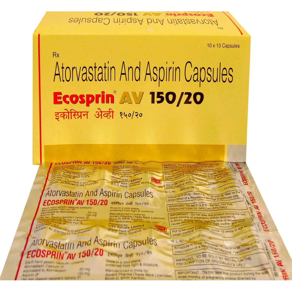 Ecosprin AV 150/20 Capsule 10's, Pack of 10 CAPSULES Ecosprin AV 150/20 Capsule 10's, Pack of 10 CAPSULES