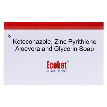 Ecoket Soap 75 gm | Ketoconazole, Zinc Pyrithine, Aloe Vera & Glycerin