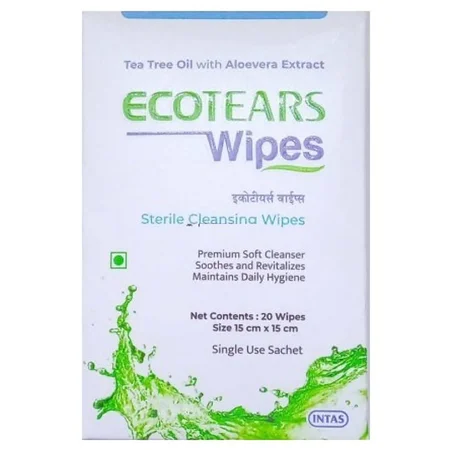 Ecotears Cleansing Wipes 15cm x 15cm, 20 Count