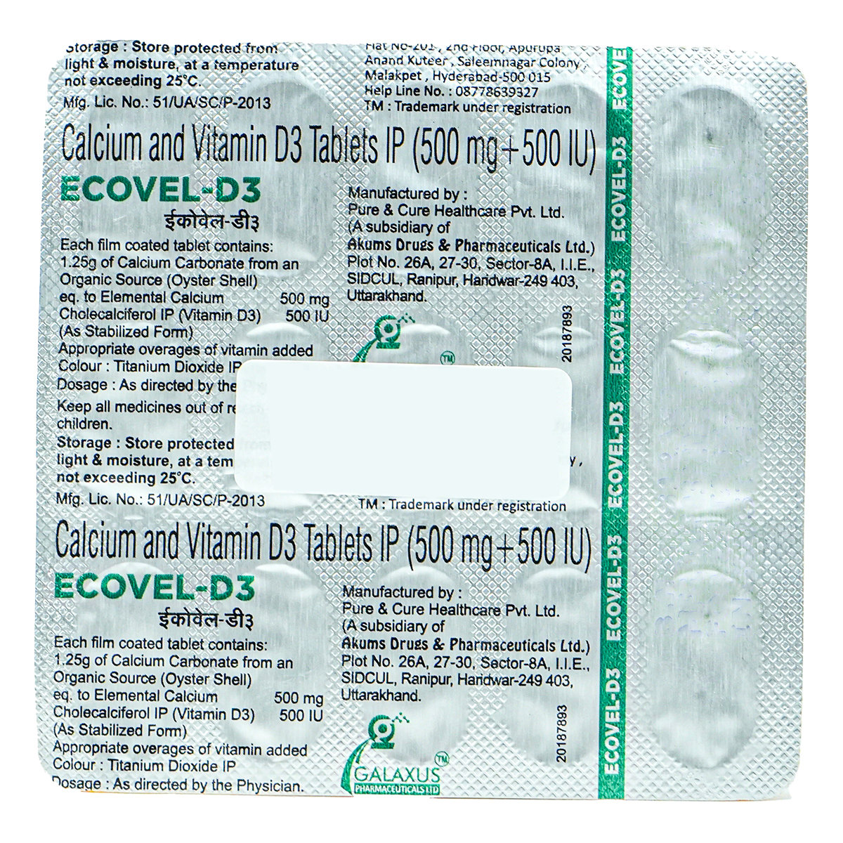 Ecovel-D3 Tablet 15's, Pack of 15 Ecovel-D3 Tablet 15's, Pack of 15