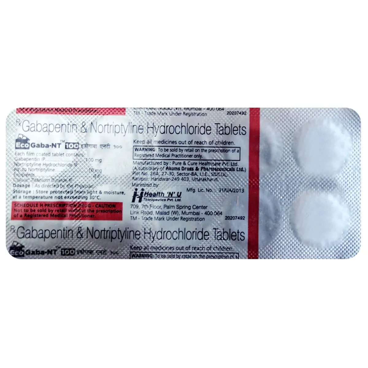 Eco Gaba-NT 100 Tablet | Uses, Side Effects, Price | Apollo Pharmacy