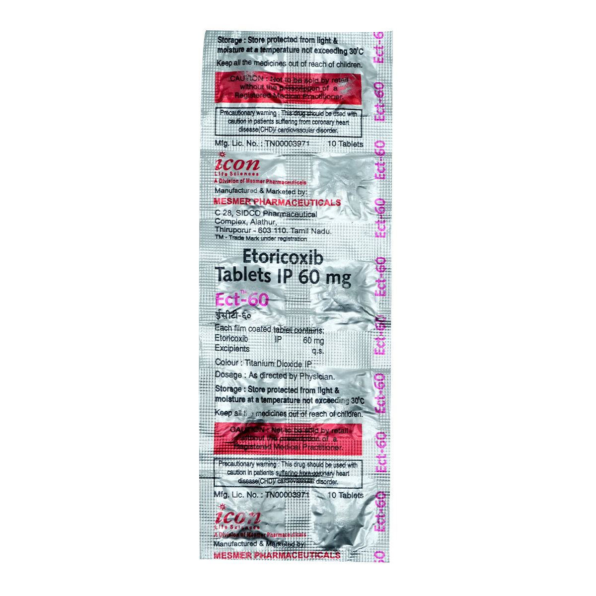 Buy Ect 60mg Tablet 10's Online