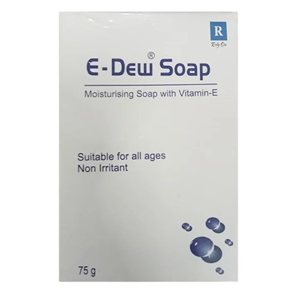 E-Dew Soap 75 gm | Vitamin E | Moisturizing Soap | Improve Skin Elasticity | Hydrates Skin | For All Age Group, Pack of 1