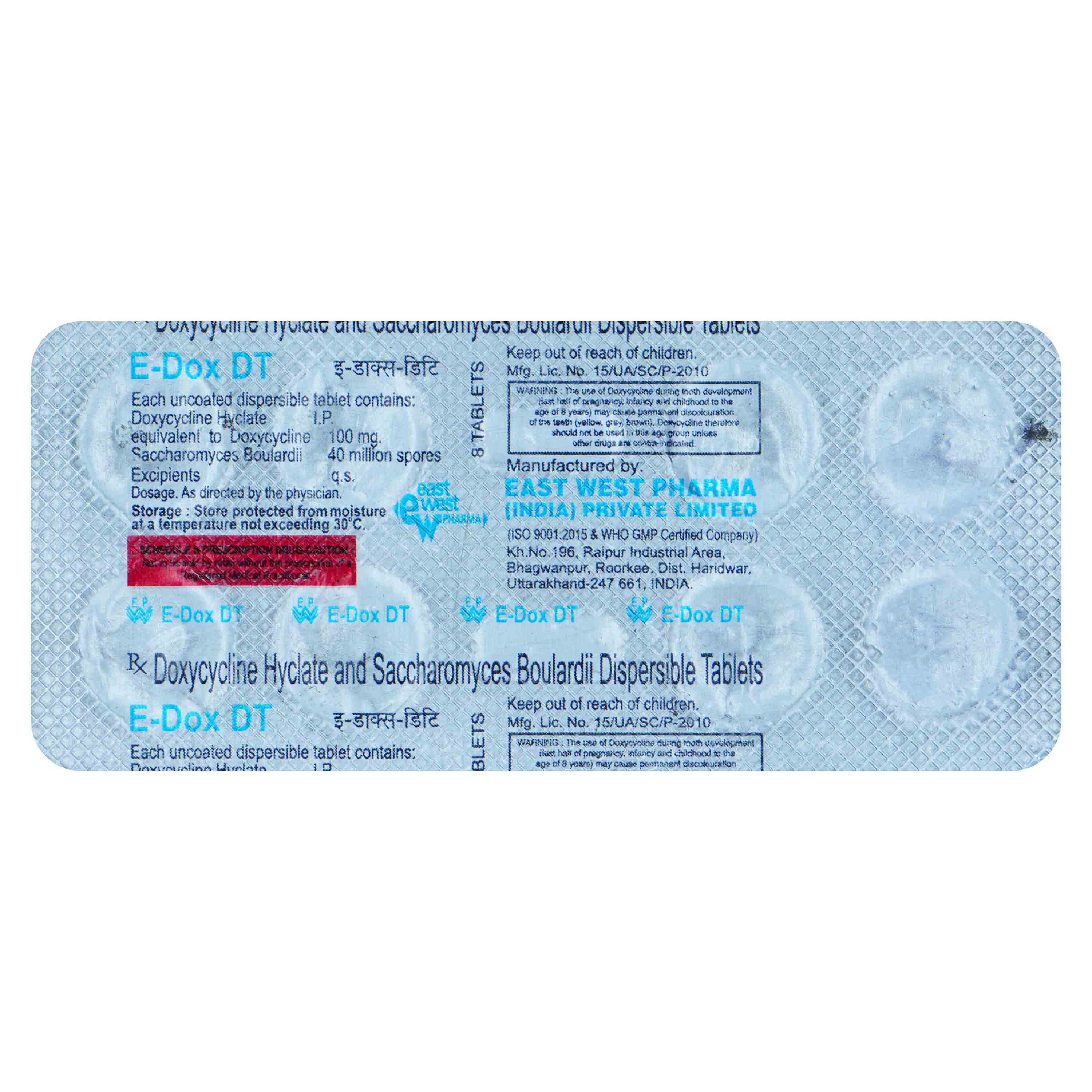 E-Dox DT Tablet 8's, Pack of 8 E-Dox DT Tablet 8's, Pack of 8