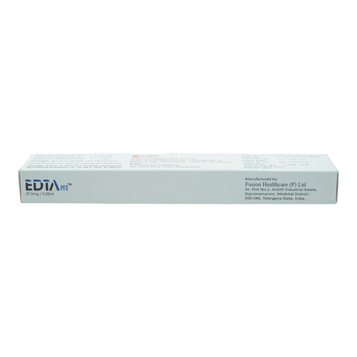 EDTA Pfs 37.5 mg/0.25 ml Injection 1's, Pack of 1 INJECTION EDTA Pfs 37.5 mg/0.25 ml Injection 1's, Pack of 1 INJECTION