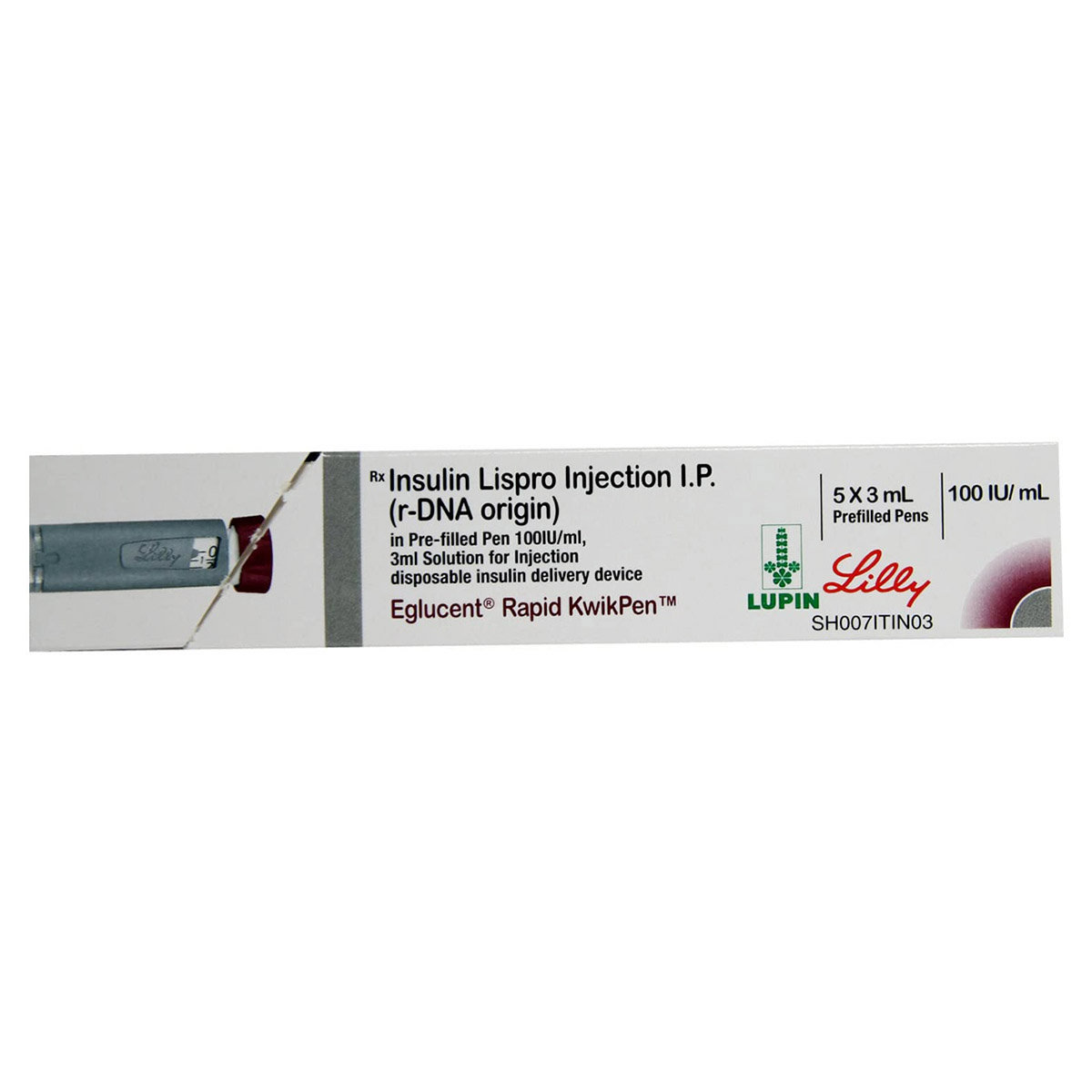 Eglucent Rapid Kwikpen 100Iu/ml Injection 3 ml, Pack of 1 Injection Eglucent Rapid Kwikpen 100Iu/ml Injection 3 ml, Pack of 1 Injection