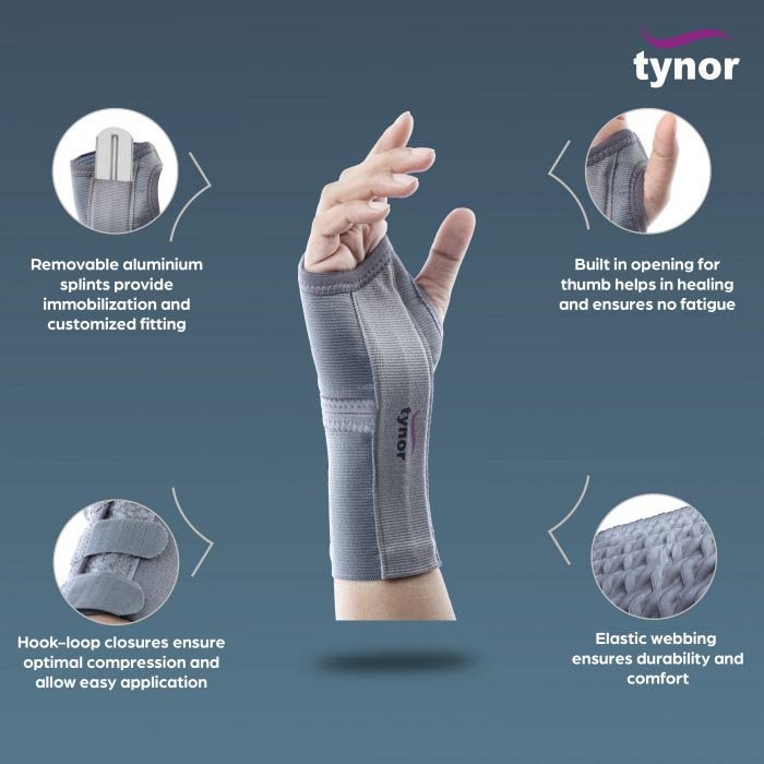 Tynor Elastic Wrist Splint Right Hand Large, 1 Count, Pack of 1 Tynor Elastic Wrist Splint Right Hand Large, 1 Count, Pack of 1