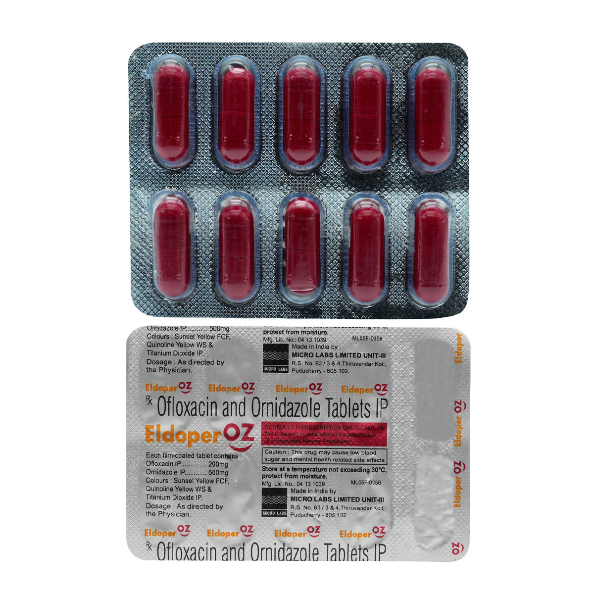 Eldoper OZ Tablet 10's, Pack of 10 TABLETS Eldoper OZ Tablet 10's, Pack of 10 TABLETS