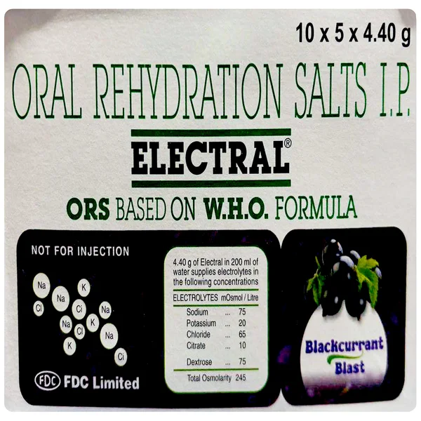 Electral Blackcurrant Blast Flavour Powder Sachet 4.4 gm