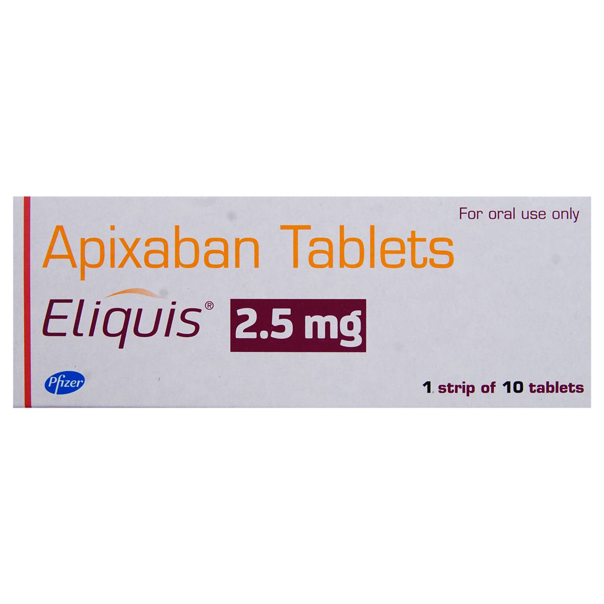 Buy Eliquis 2.5 mg Tablet 10's Online