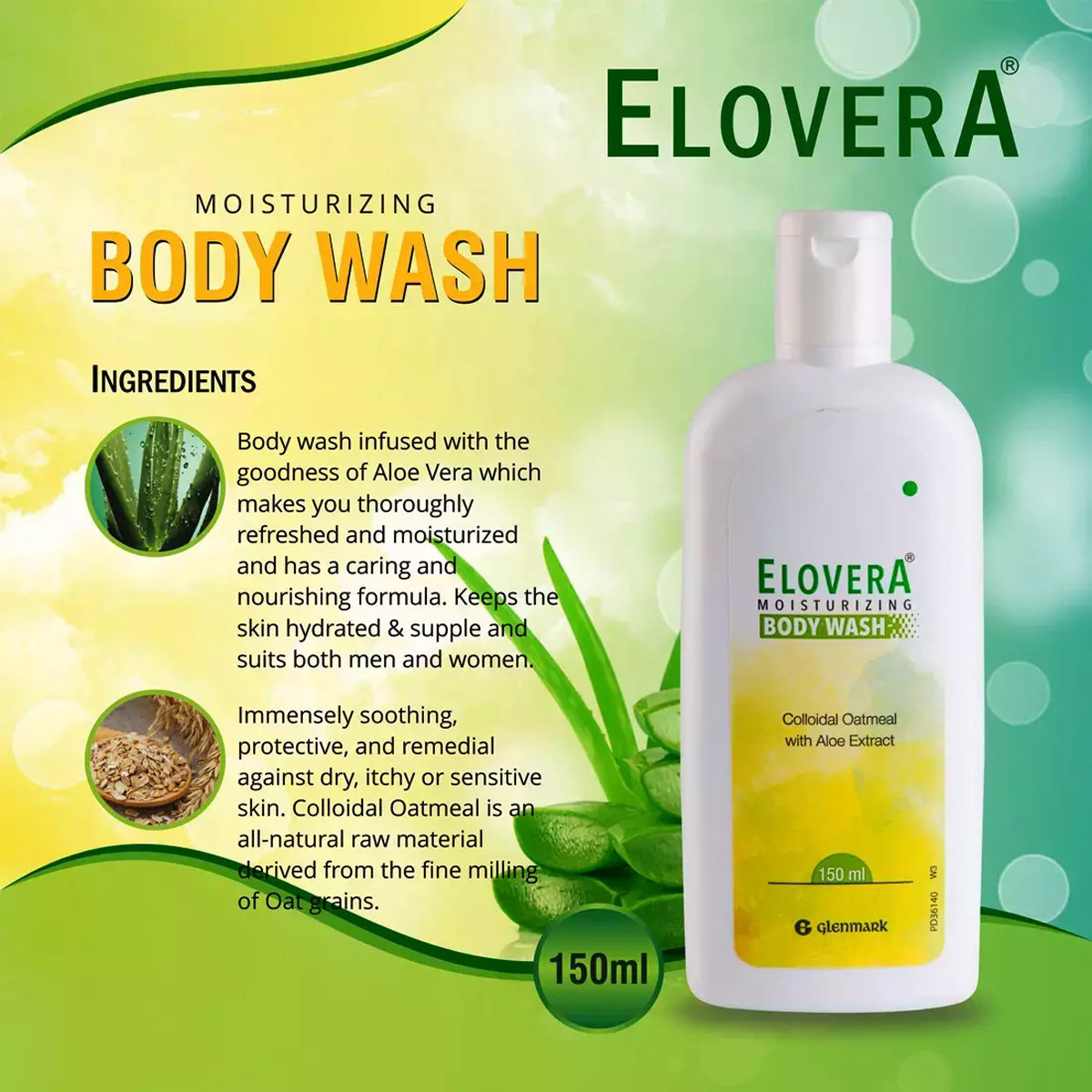Elovera Moisturizing Body Wash 150 ml, Pack of 1 Elovera Moisturizing Body Wash 150 ml, Pack of 1
