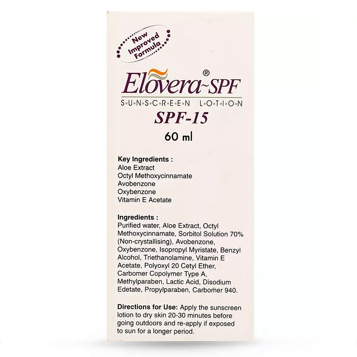 Elovera SPF 15 Sunscreen Lotion, 60 ml, Pack of 1 Elovera SPF 15 Sunscreen Lotion, 60 ml, Pack of 1