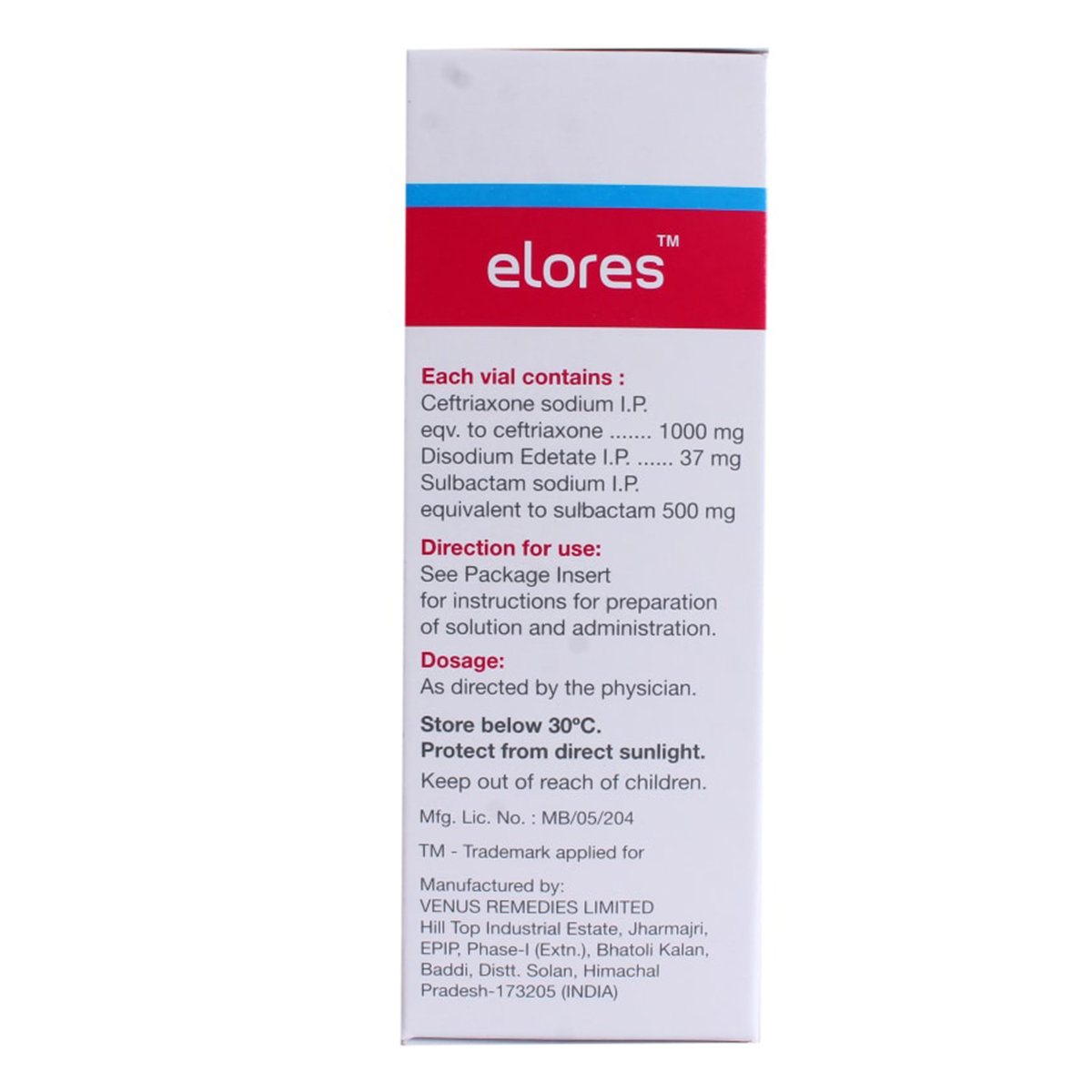 Elores 1.5 gm Injection 1's, Pack of 1 Injection Elores 1.5 gm Injection 1's, Pack of 1 Injection