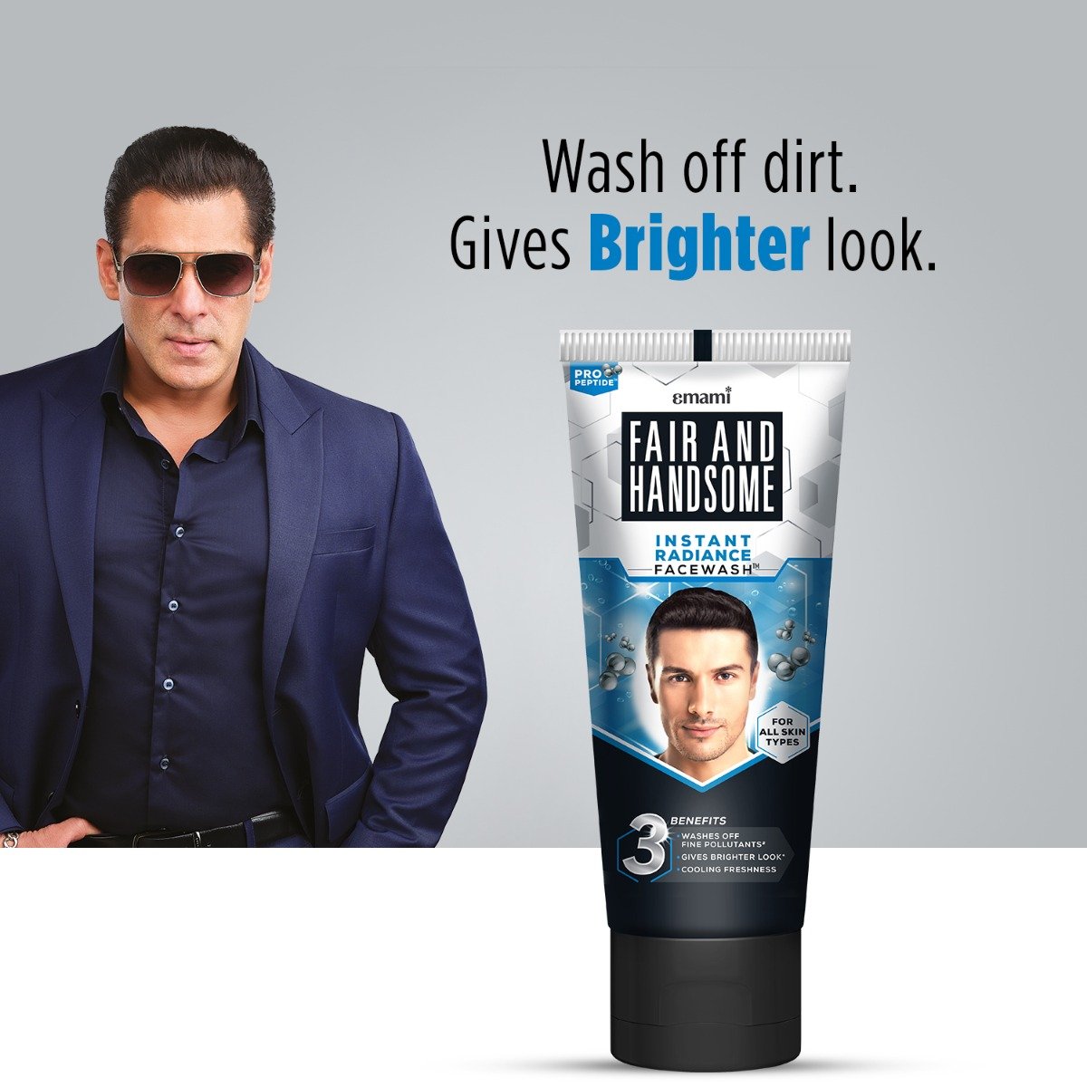 Fair and Handsome Instant Radiance Face Wash 50 gm | Deeply Cleanses Fine Pollutants | Give Brighter Skin With Cooling Freshness | For Men | For All Skin Type, Pack of 1 Fair and Handsome Instant Radiance Face Wash 50 gm | Deeply Cleanses Fine Pollutants | Give Brighter Skin With Cooling Freshness | For Men | For All Skin Type, Pack of 1