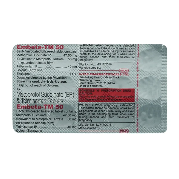 Embeta-TM 50 Tablet 15's, Pack of 15