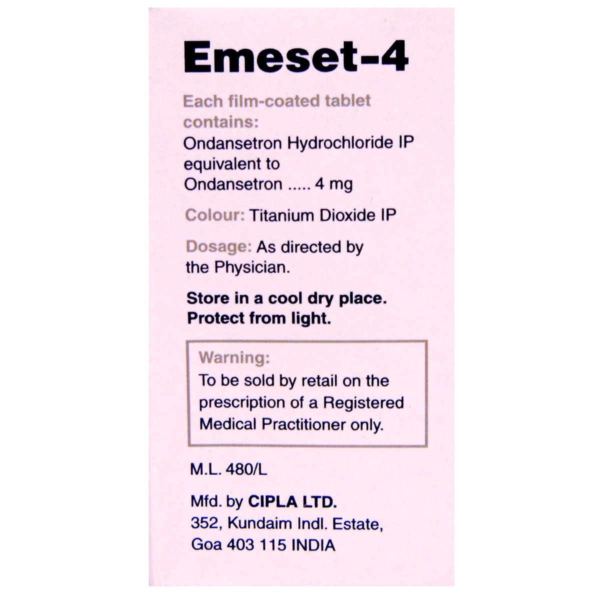 Emeset4 Tablet 10's Price, Uses, Side Effects, Composition Apollo