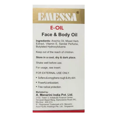 Emessa-E Oil 25 ml | Softens & Smoothens Rough & Dry Skin | For Face & Body