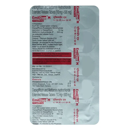 Emildap M 10/500 mg Tablet 10's