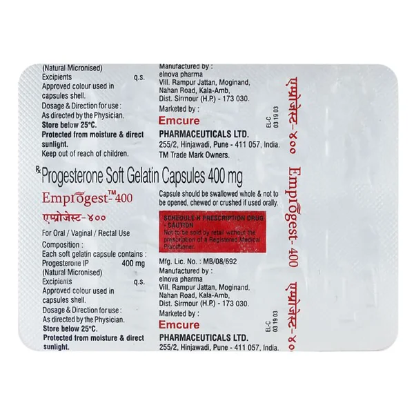 Emprogest-400 Softgel Capsule 10's
