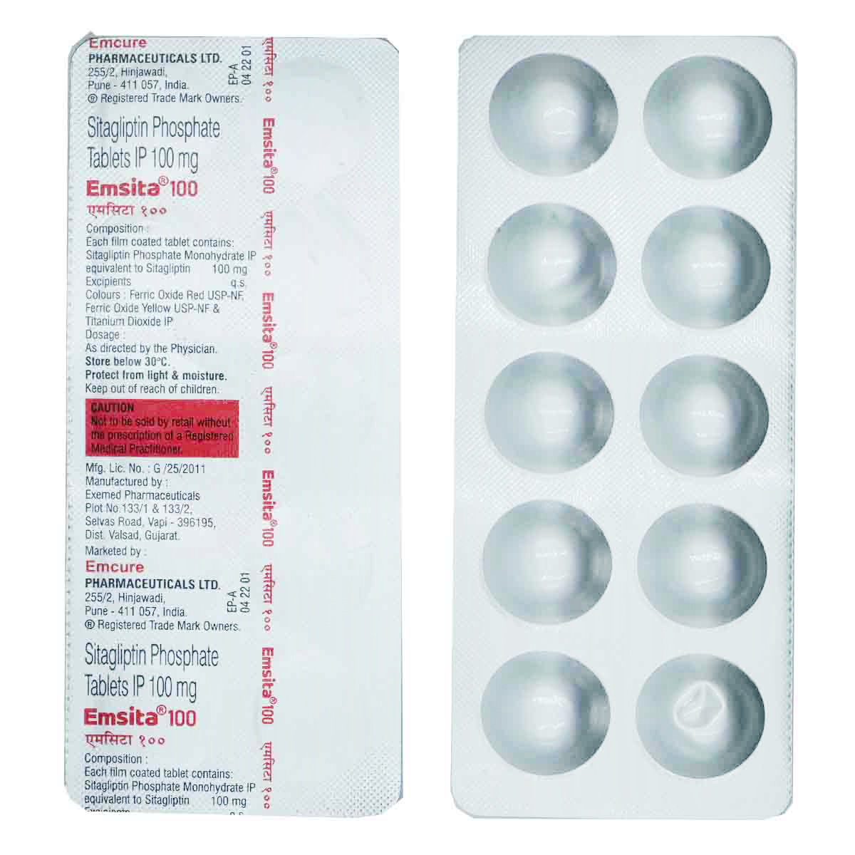 Emsita 100 Tablet 10's, Pack of 10 TabletS Emsita 100 Tablet 10's, Pack of 10 TabletS