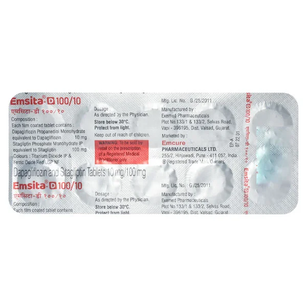 Emsita-D 100 mg/10 mg Tablet 10's