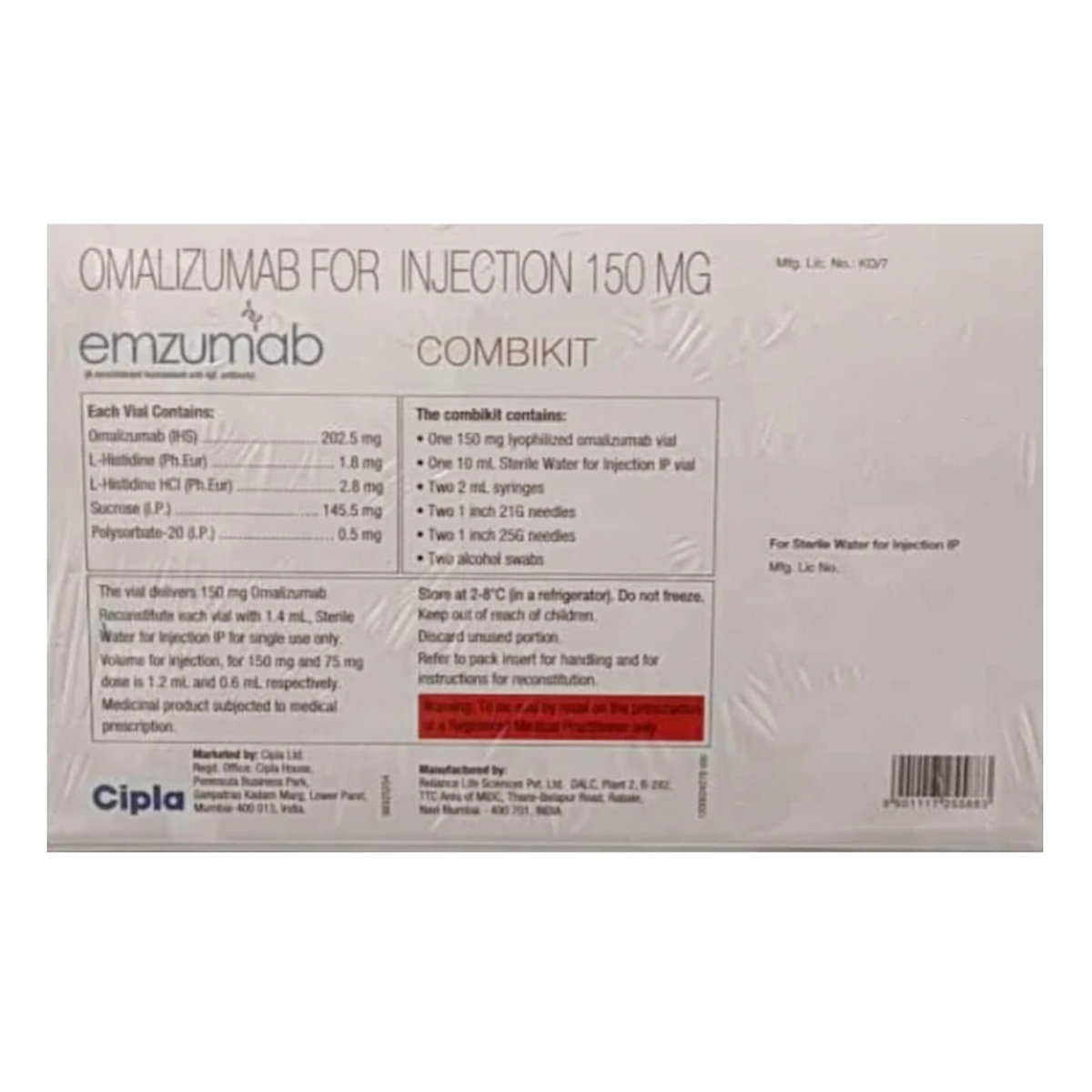 Emzumab 150 mg Injection 1's, Pack of 1 INJECTION Emzumab 150 mg Injection 1's, Pack of 1 INJECTION