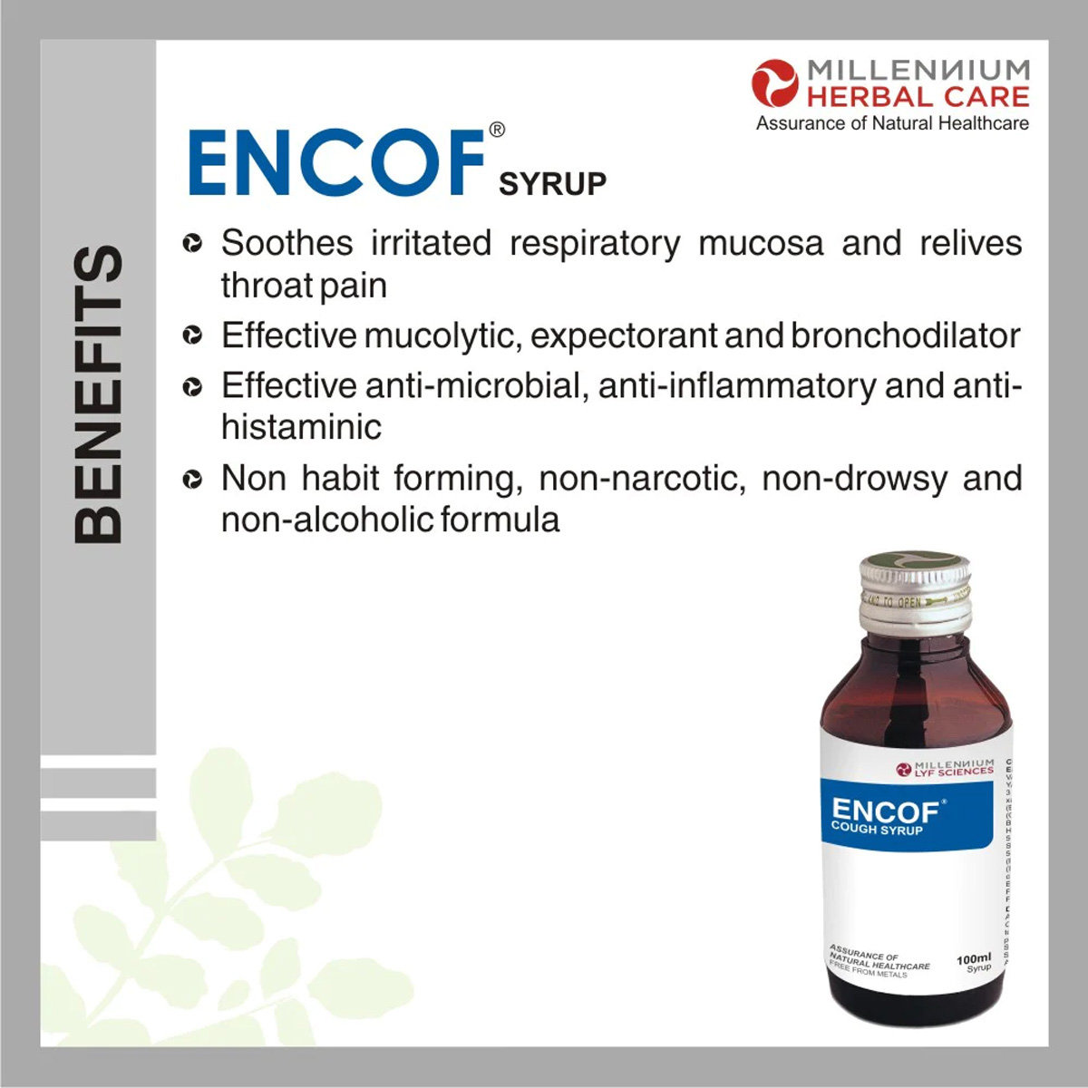 Encof Cough Syrup, 100 ml, Pack of 1 Encof Cough Syrup, 100 ml, Pack of 1