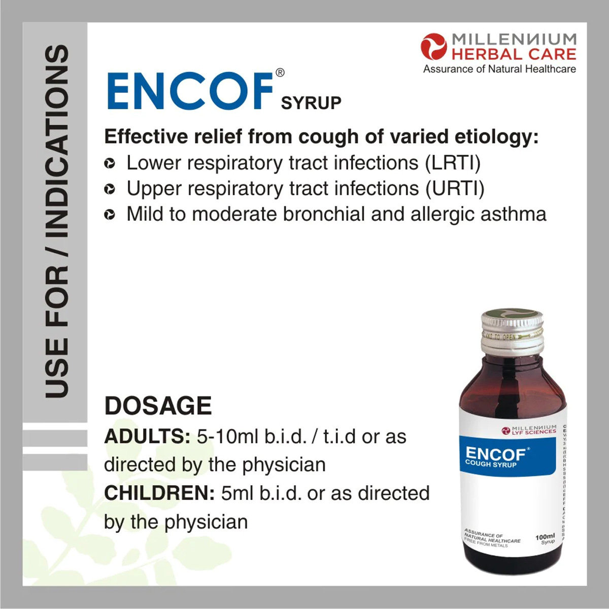 Encof Cough Syrup, 100 ml, Pack of 1 Encof Cough Syrup, 100 ml, Pack of 1