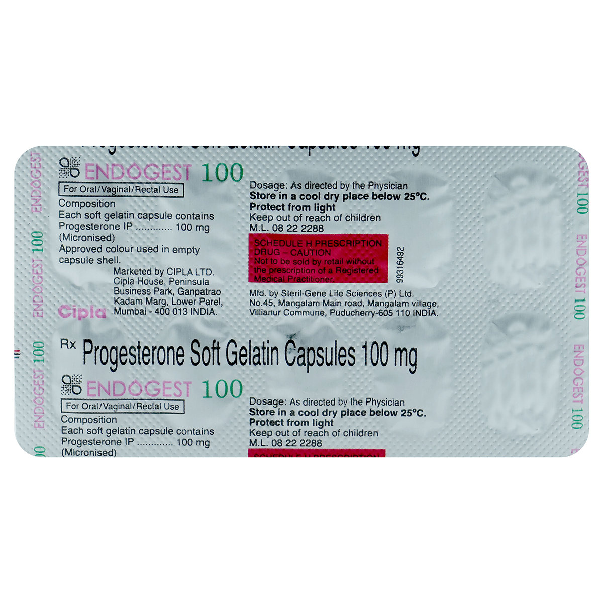 Endogest 100 mg Tablet 10's, Pack of 10 TabletS Endogest 100 mg Tablet 10's, Pack of 10 TabletS
