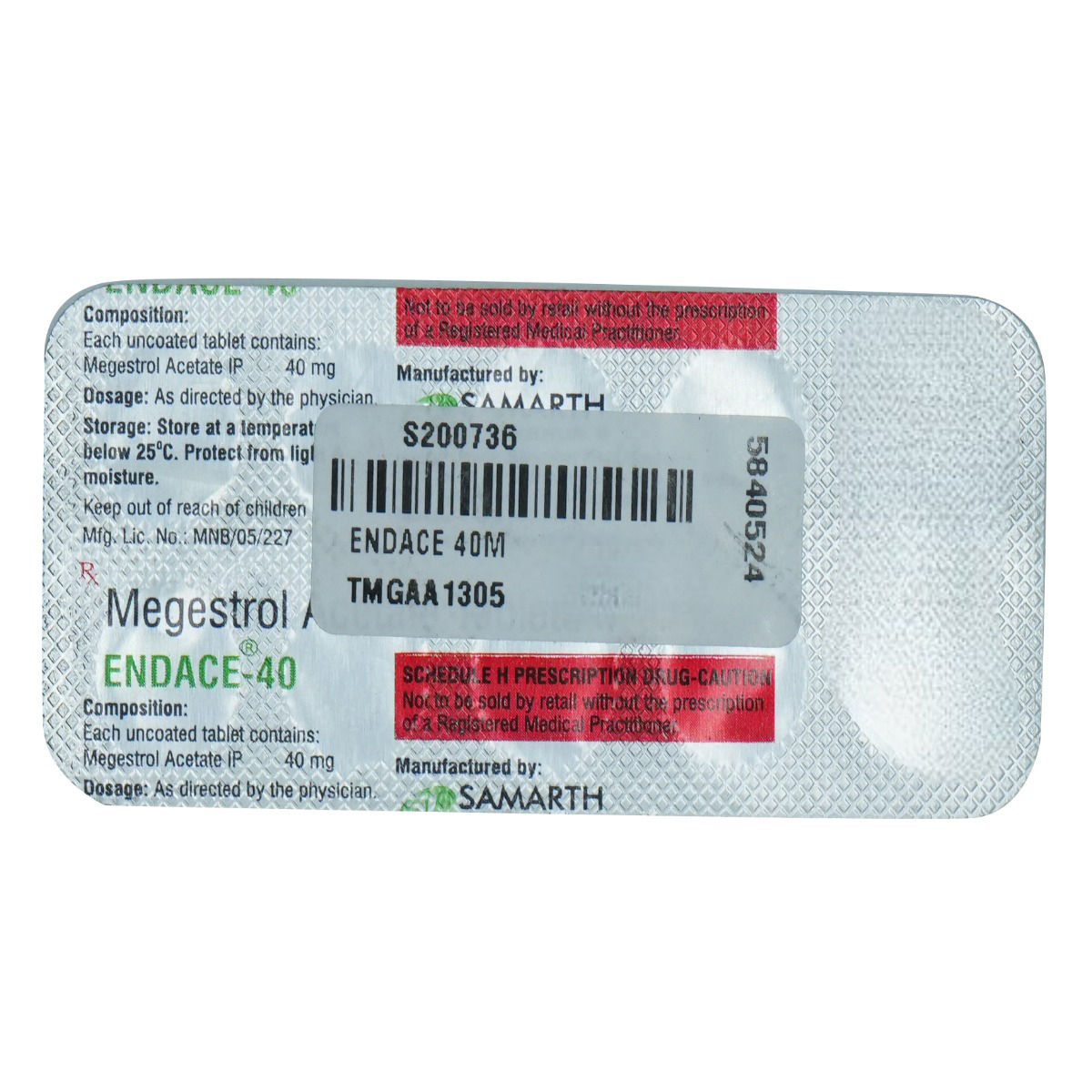 Buy Endace 40 Tablet 10's Online