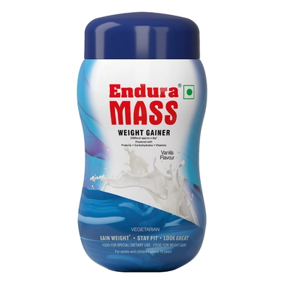 Endura Mass Vanilla Flavour Powder, 500 gm, Pack of 1