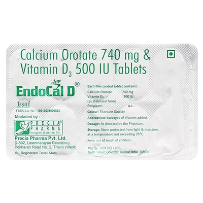 Endocal D Tablet 10's, Pack of 10 TabletS