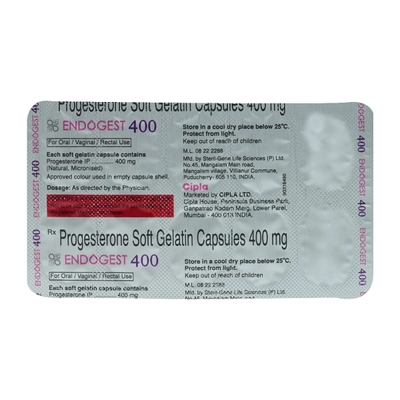 Endogest 400 Capsule 10's, Pack of 10 CapsuleS