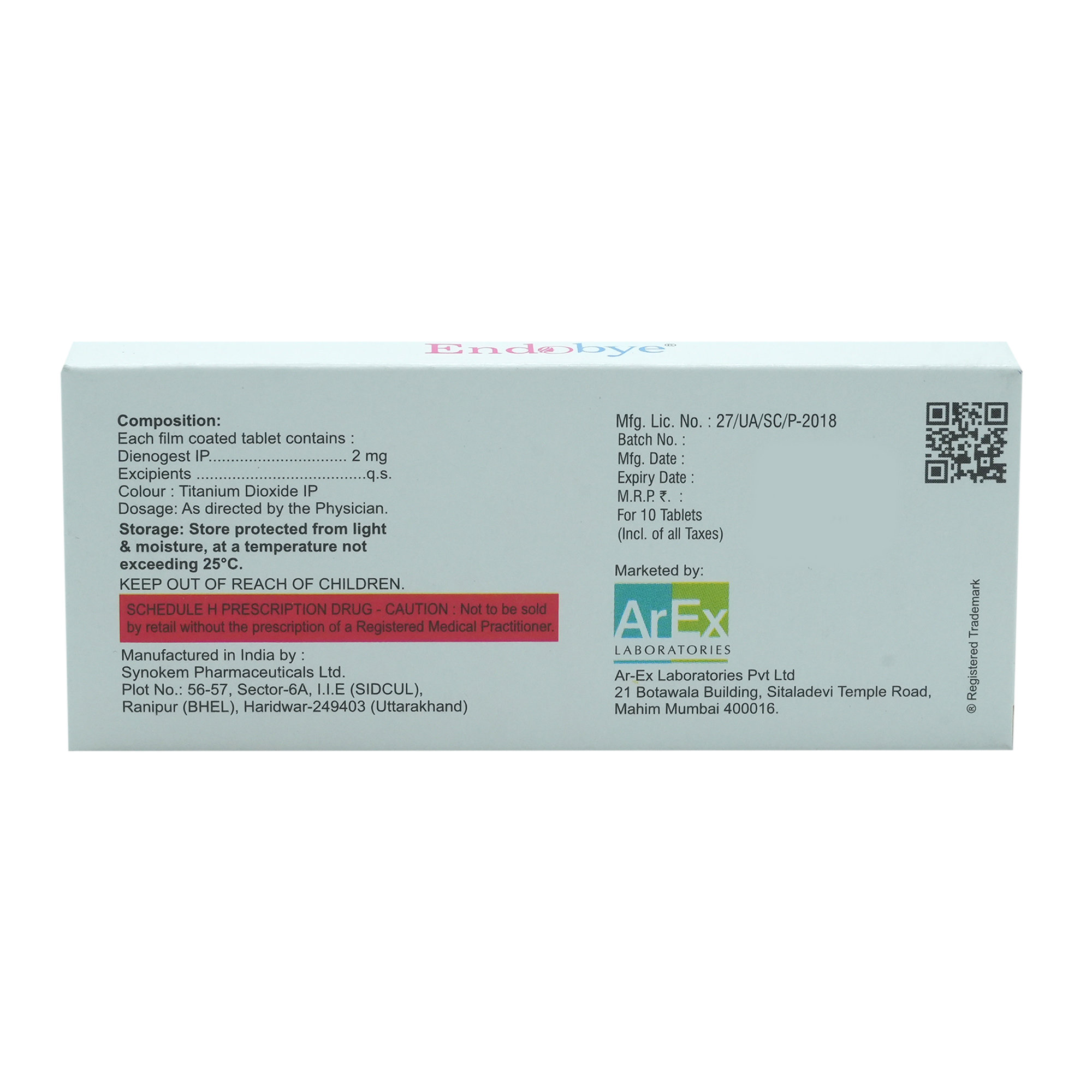 Endobye 2 mg Tablet 10's, Pack of 10 TABLETS Endobye 2 mg Tablet 10's, Pack of 10 TABLETS