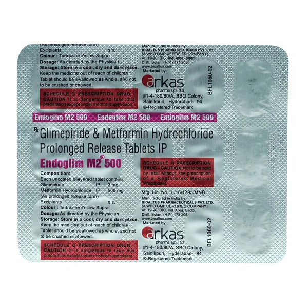 Endoglim M 2 mg/500 mg Tablet 15's