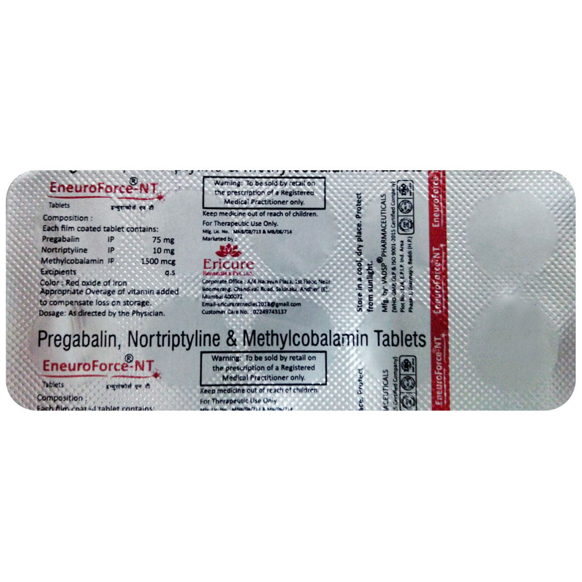 Eneuroforce-NT Tablet 10's, Pack of 10 TABLETS Eneuroforce-NT Tablet 10's, Pack of 10 TABLETS