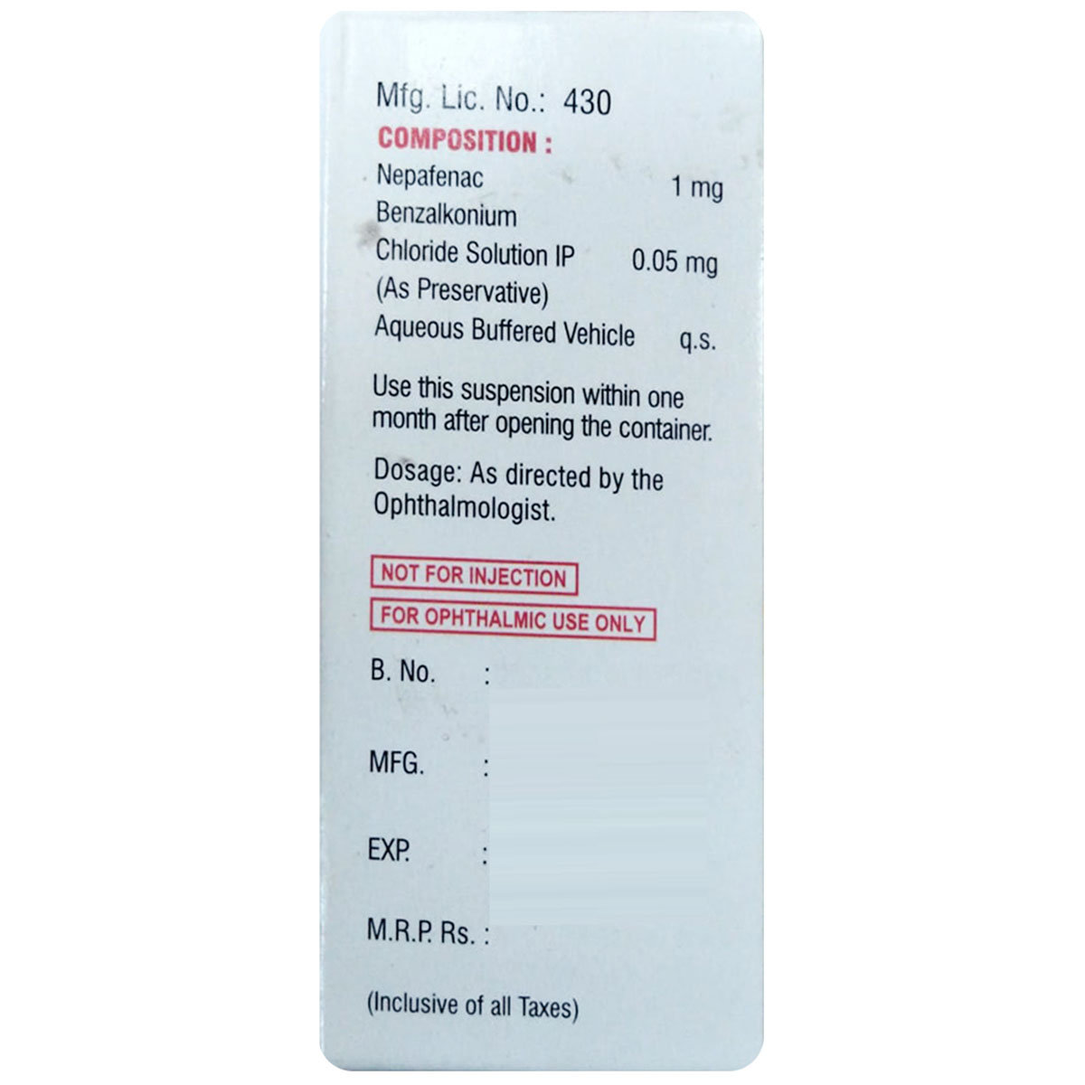 Enfenac Eye Drops 5 ml, Pack of 1 Eye Drops Enfenac Eye Drops 5 ml, Pack of 1 Eye Drops