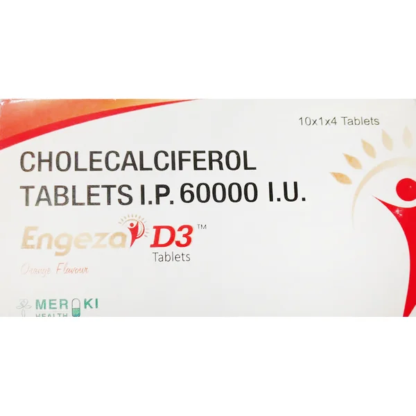 Engeza D3 60K Orange Chewable Tablet 4's, Pack of 4