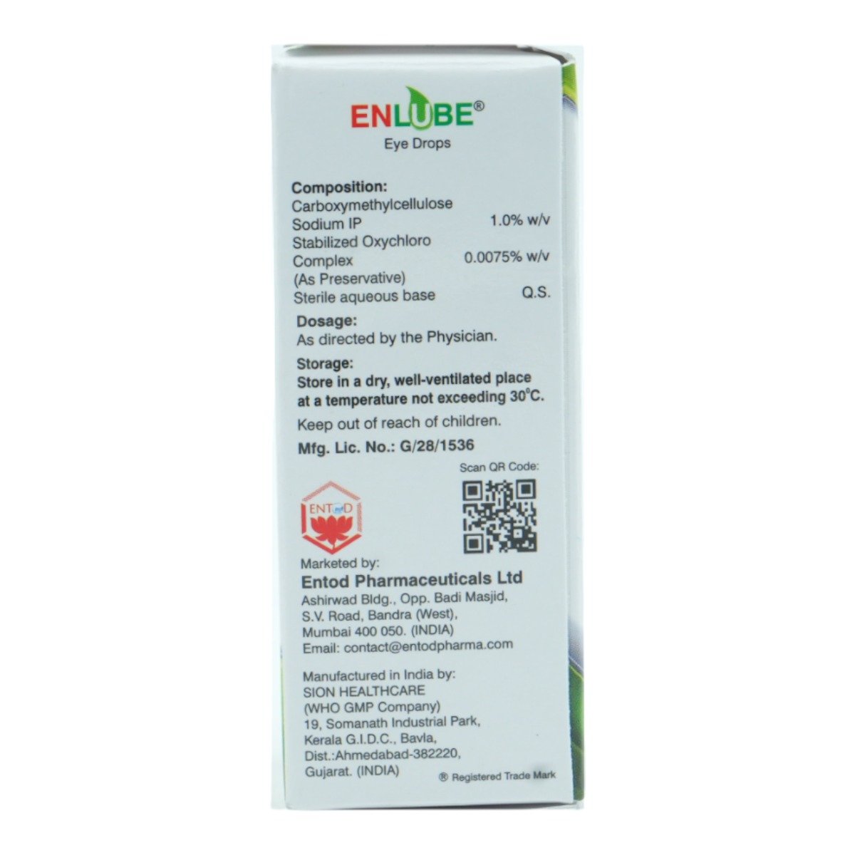 Enlube Eye Drops 10ml, Pack of 1 Drops Enlube Eye Drops 10ml, Pack of 1 Drops