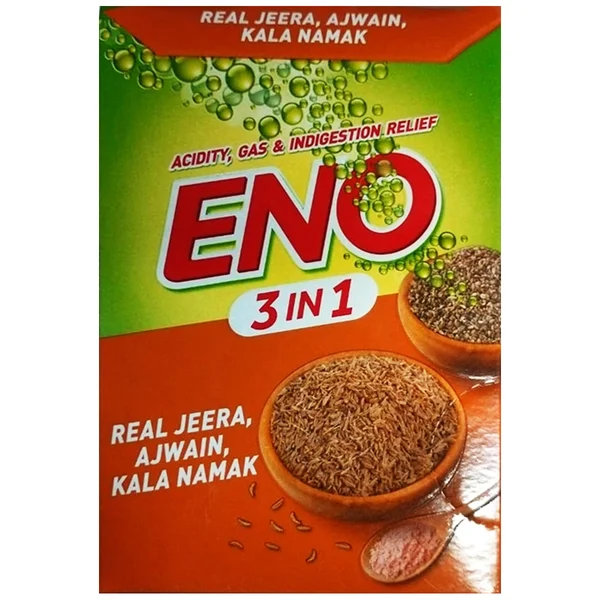 ENO 3In1 Real Jeera,Ajwain,Kala Namak Sachet, 150 gm (27+3X5 gm)