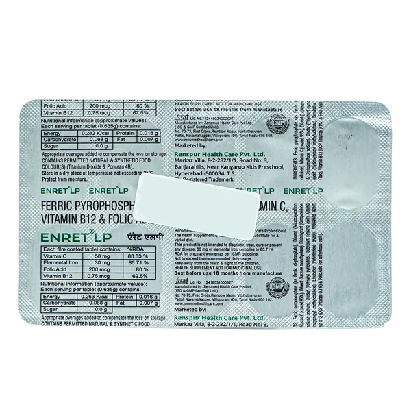 Enret LP Tablet 10's, Pack of 10