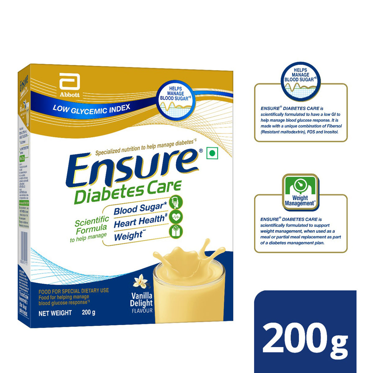 Ensure Diabetes Care Vanilla Delight Flavour Powder for Adults, 200