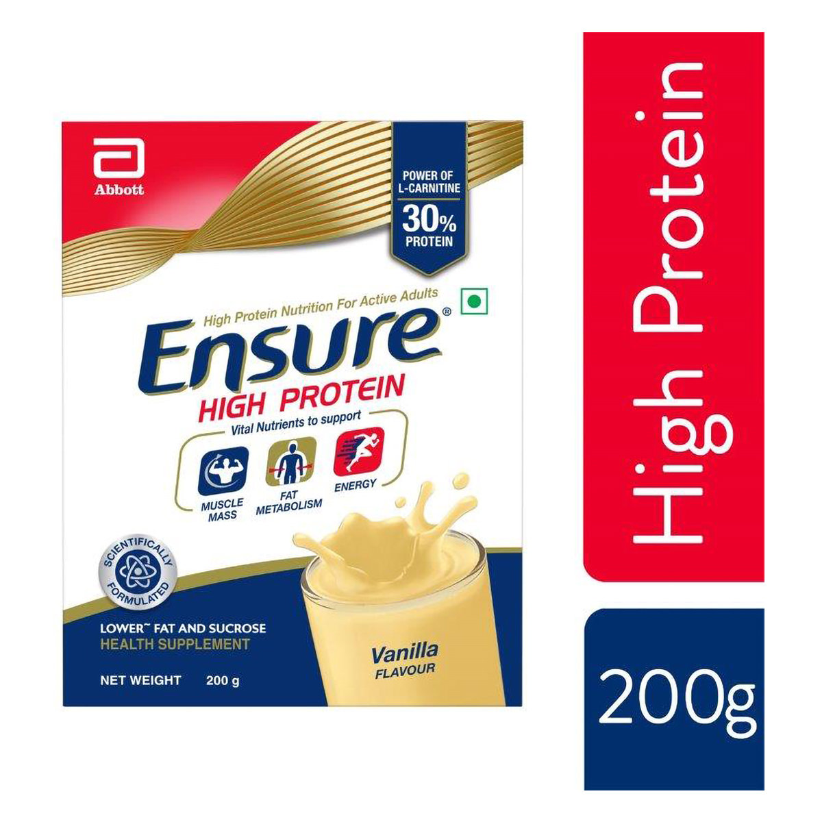 Ensure High Protein Vanilla Flavour Powder for Adults, 200 gm, Pack of 1 Ensure High Protein Vanilla Flavour Powder for Adults, 200 gm, Pack of 1