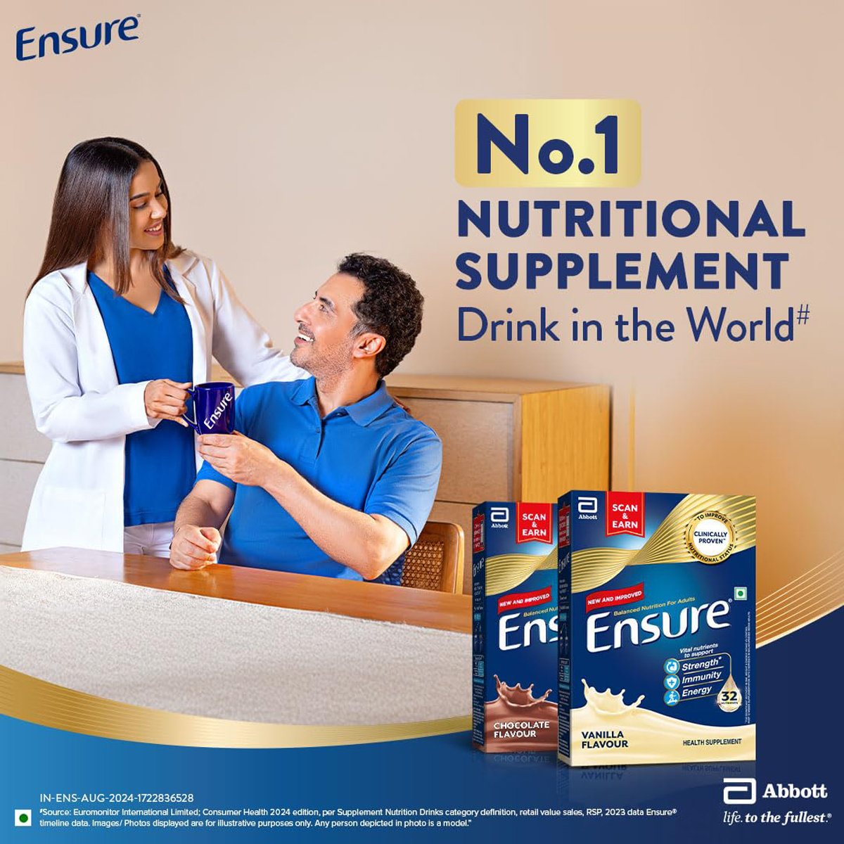 Ensure Balanced Nutrition Vanilla Flavour Powder for Adults, 375 gm Jar, Pack of 1 Ensure Balanced Nutrition Vanilla Flavour Powder for Adults, 375 gm Jar, Pack of 1