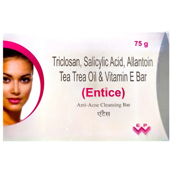 Entice Anti-Acne Cleansing Bar, 75 gm